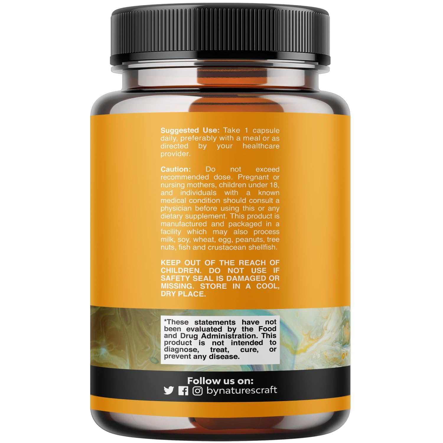 Natures Craft Quercetina Bromelina: etiqueta frontal destacando ingredientes y beneficios