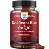 Natures Craft Red Yeast Rice con CoQ10, empaque visible para apoyo diario al corazón