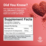 Natures Craft Red Yeast Rice con CoQ10, ingredientes listados para transparencia