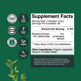 Natures Craft Rhodiola Rosea etiqueta detallada con información de salidrosidos
