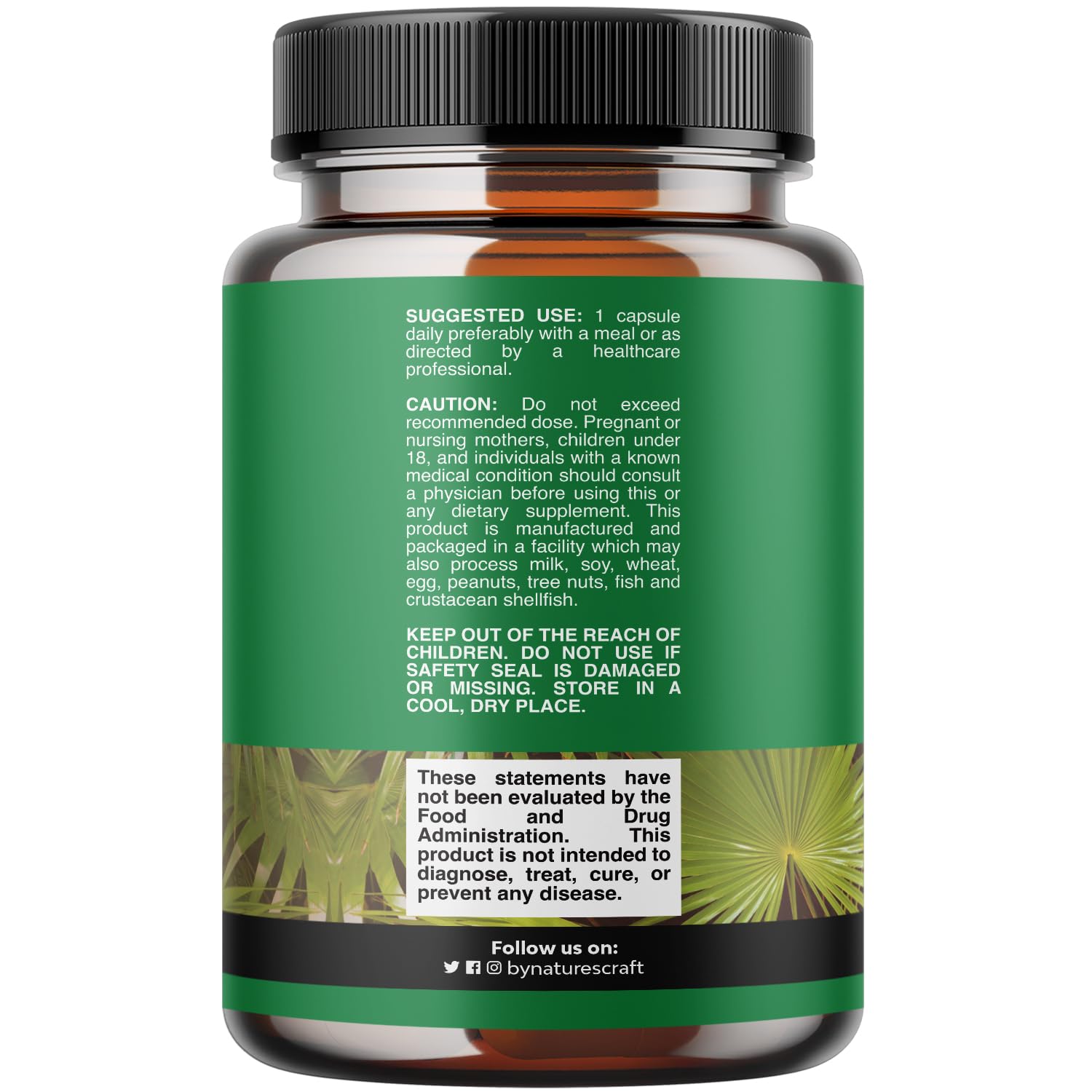 Natures Craft Saw Palmetto botella con cápsulas para uso diario