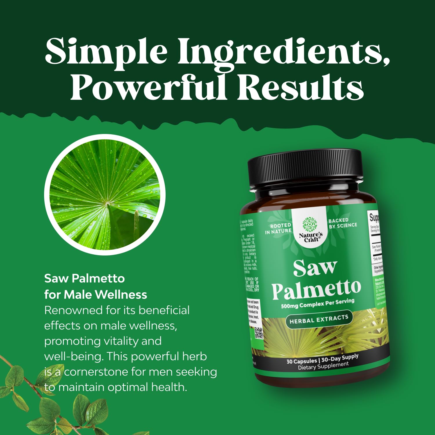 Natures Craft Saw Palmetto: cápsulas lista para consumo diario