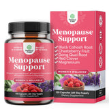 Natures Craft suplemento menopausia en botella de cápsulas para equilibrio hormonal diario.