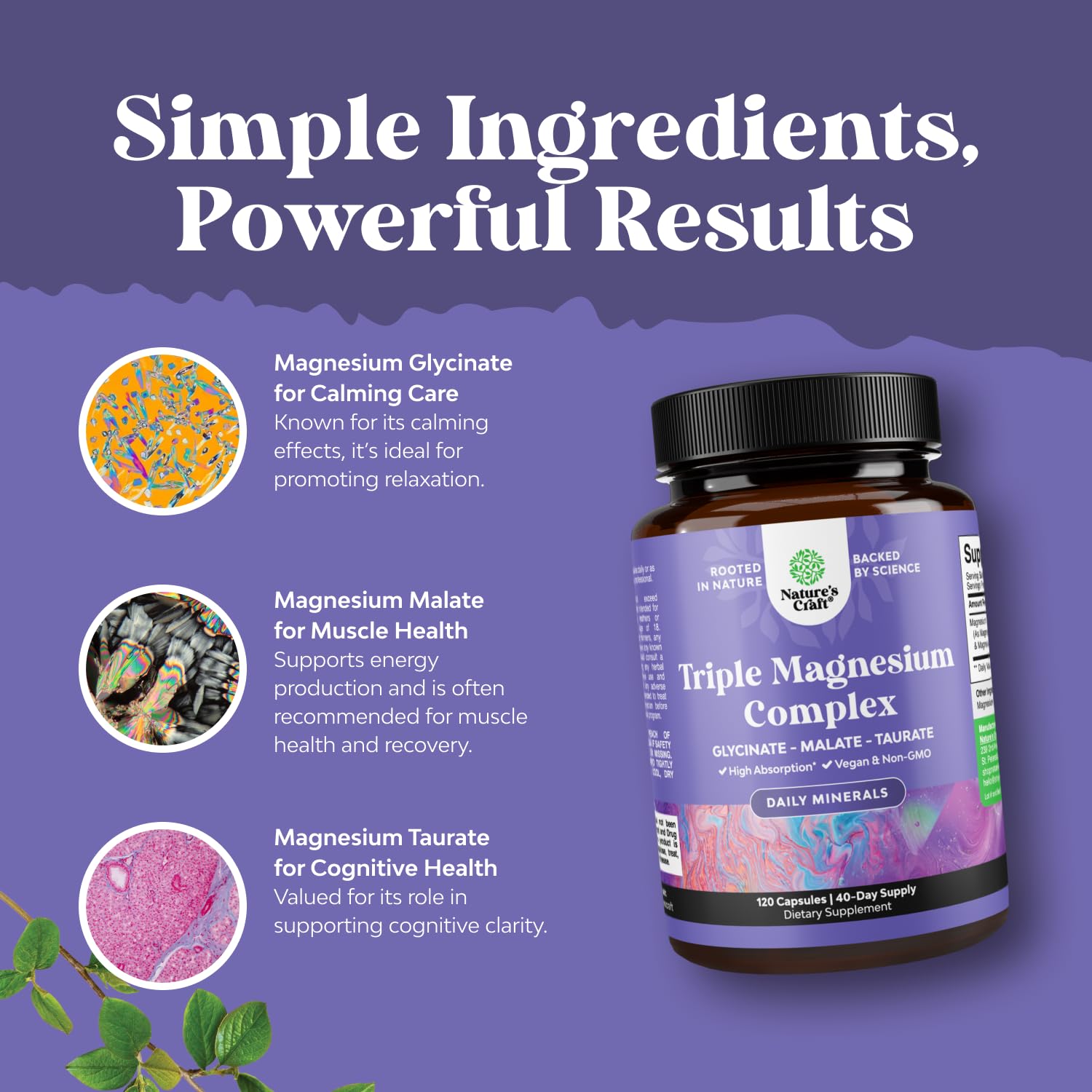 Natures Craft Triple Magnesium Complex empaque exterior y caja