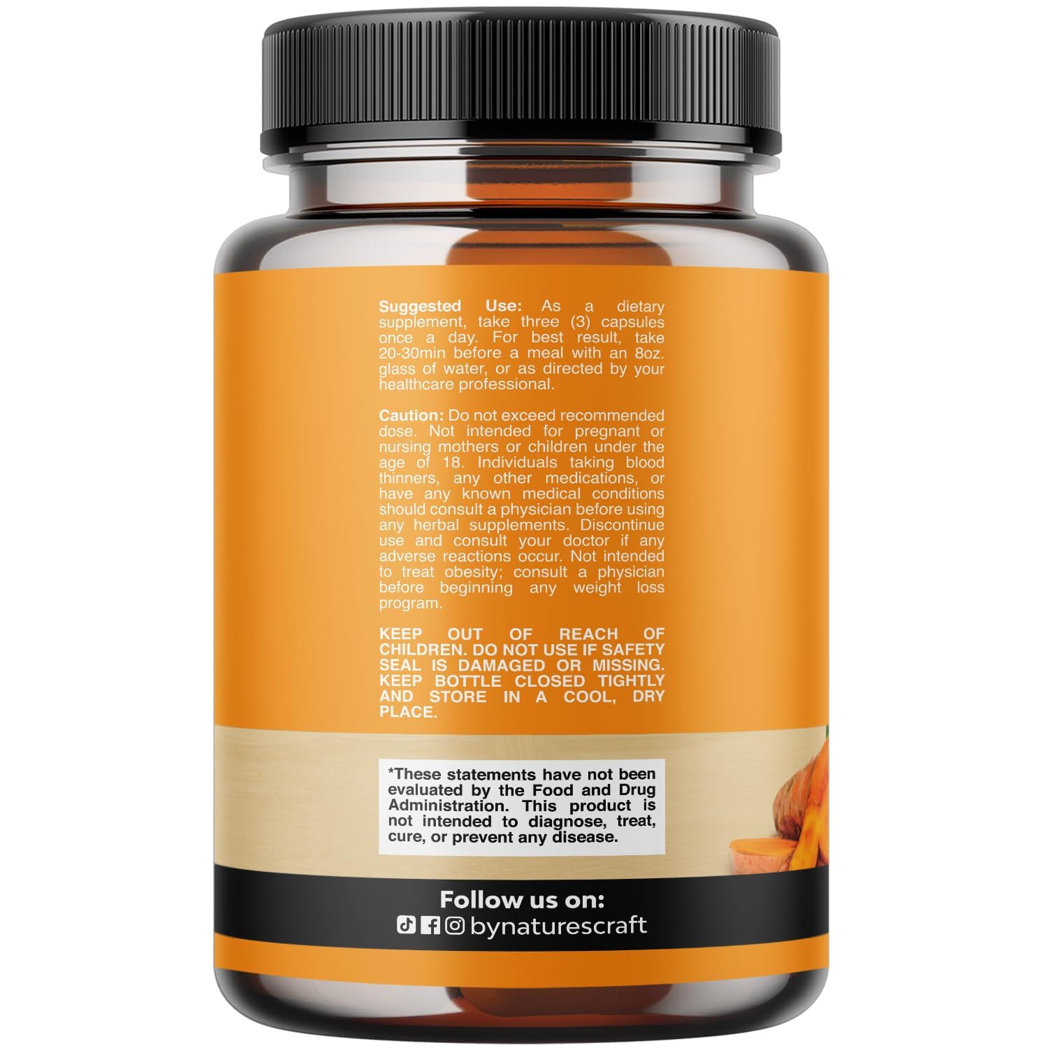 Natures Craft Turmeric Curcumin, cápsulas amarillas, absorción mejorada con Bioperine