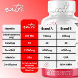 Nature's Fusions Dihidroberberberina salud-gastrointestinal: apoyo complementario para la digestión diaria.