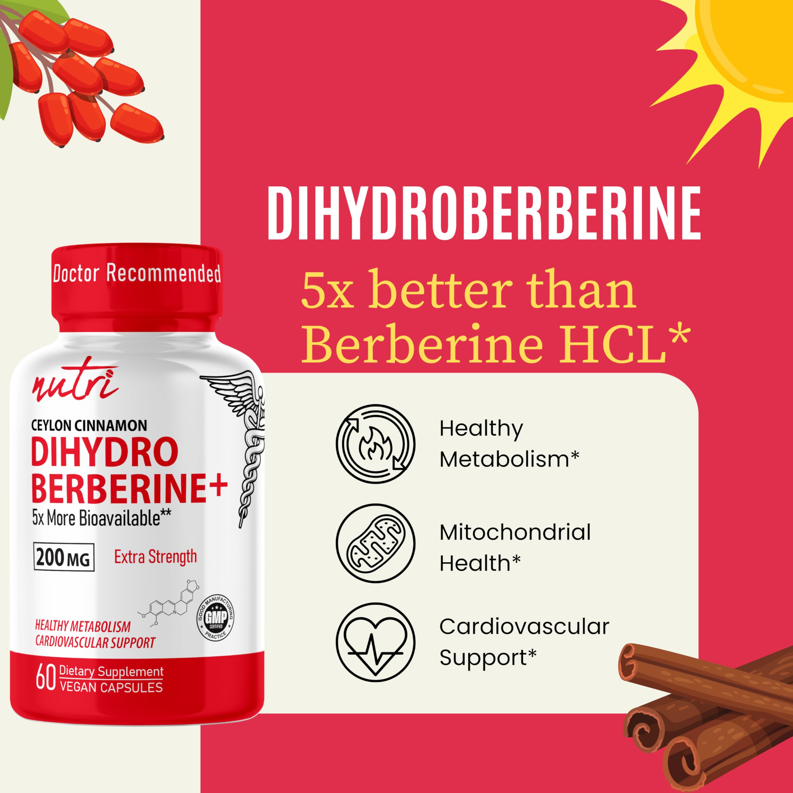  Nature's Fusions Dihidroberberina uso-diario: integración fácil en hábitos saludables.