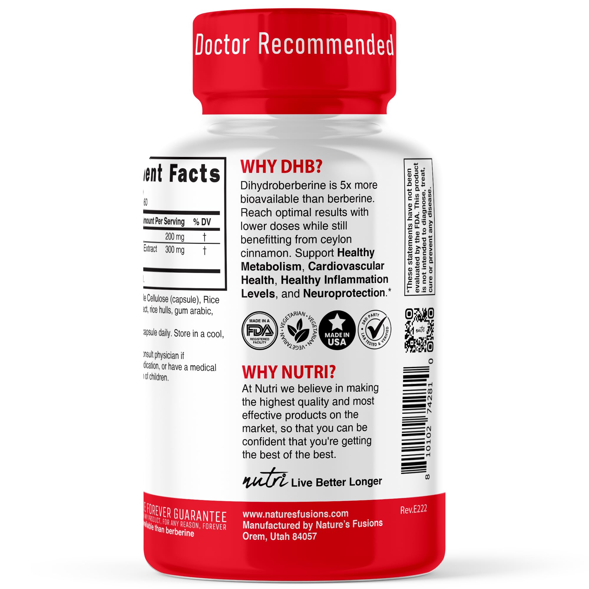Nature's Fusions Dihidroberberina salud-cardiovascular: posible apoyo suave para el bienestar.