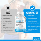 Nature's Fusions GlyNAC-ET botella de 60 cápsulas, dosis diaria para una rutina antioxidante