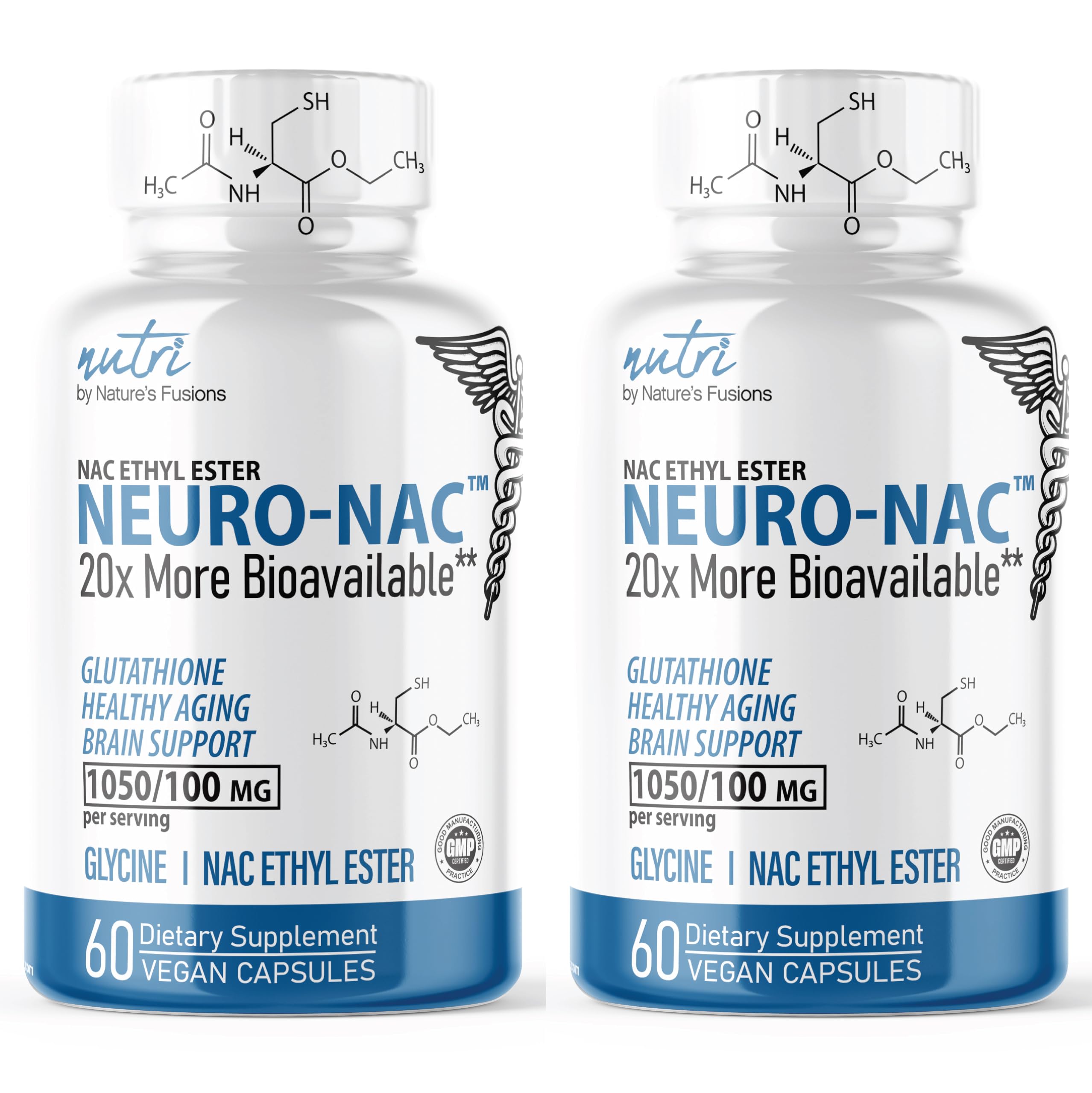 Nature's Fusions Neuro NACET Ester cápsulas: posible aumento de glutatión en células.