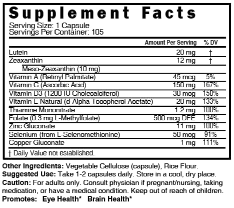 Nature's Fusions Nutri Lutein: cápsulas dentro de la botella, formato conveniente.