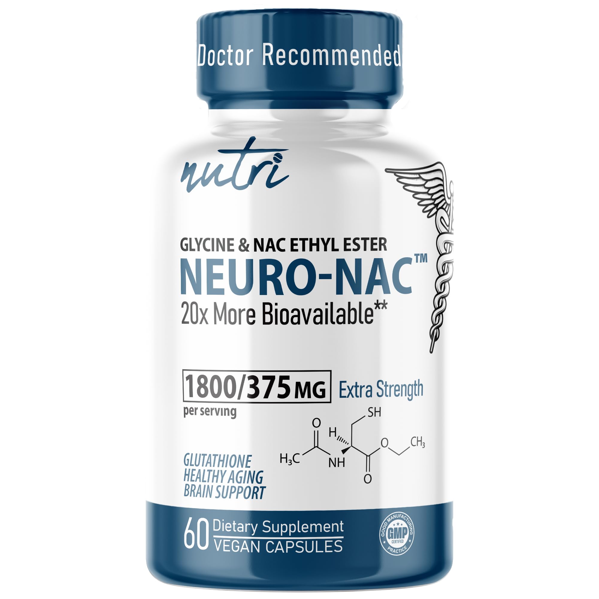 Nature's Fusions Nutri Neuro NAC, botella de cápsulas para uso diario