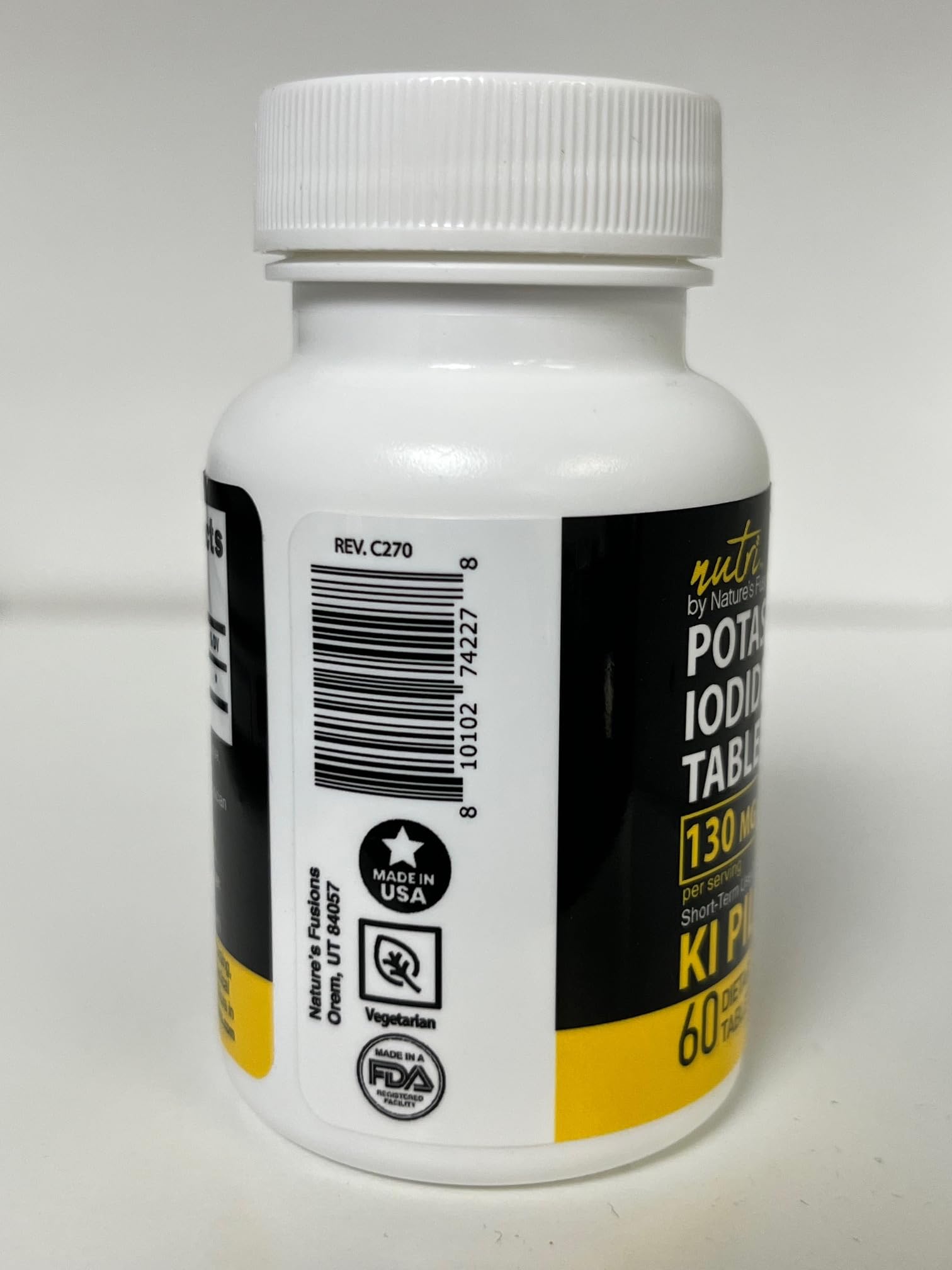 Nature's Fusions Potassium Iodide Tabletas, etiqueta de calidad y pureza verificadas
