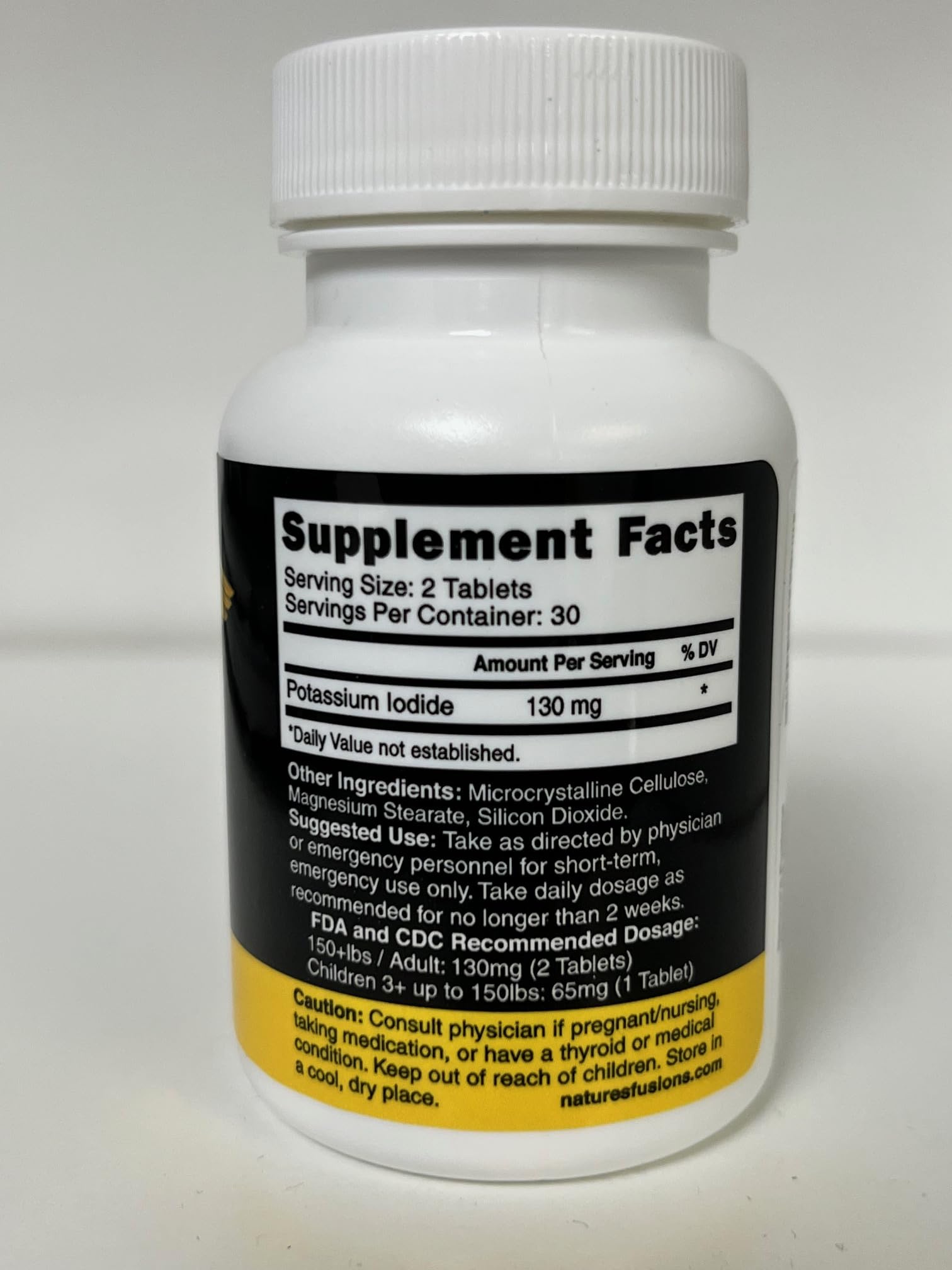 Nature's Fusions Potassium Iodide Tabletas con pruebas de laboratorio de terceros