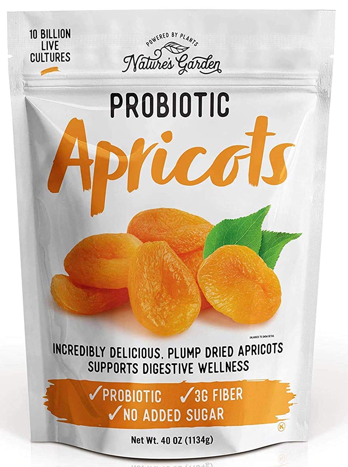 Nature's Garden albaricoques probióticos 40oz en bolsa, merienda práctica y sabrosa