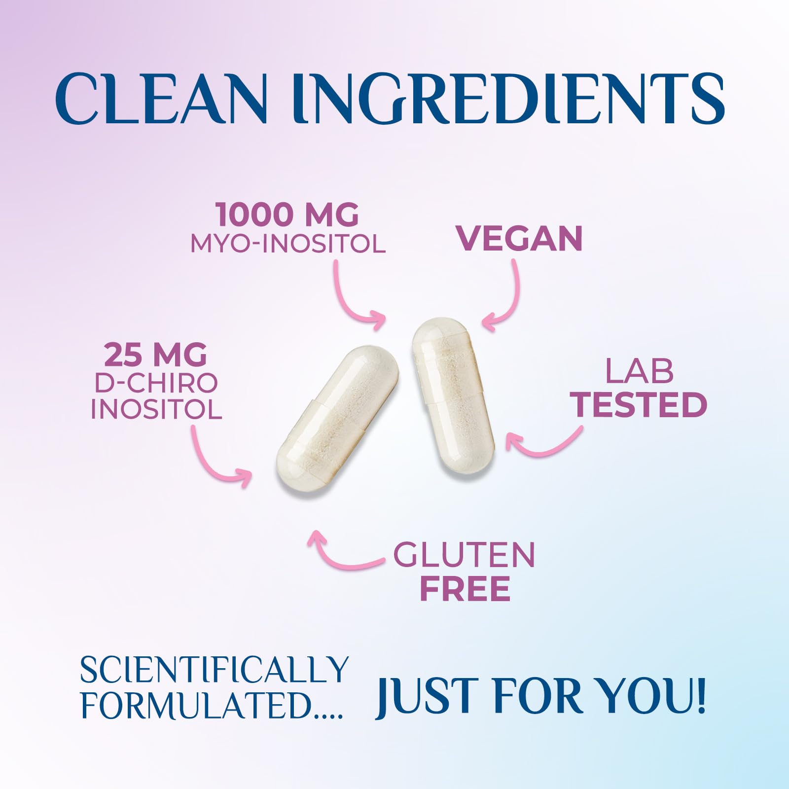 Nature's Glow cápsula detalla el inositol como ingrediente clave para apoyo natural