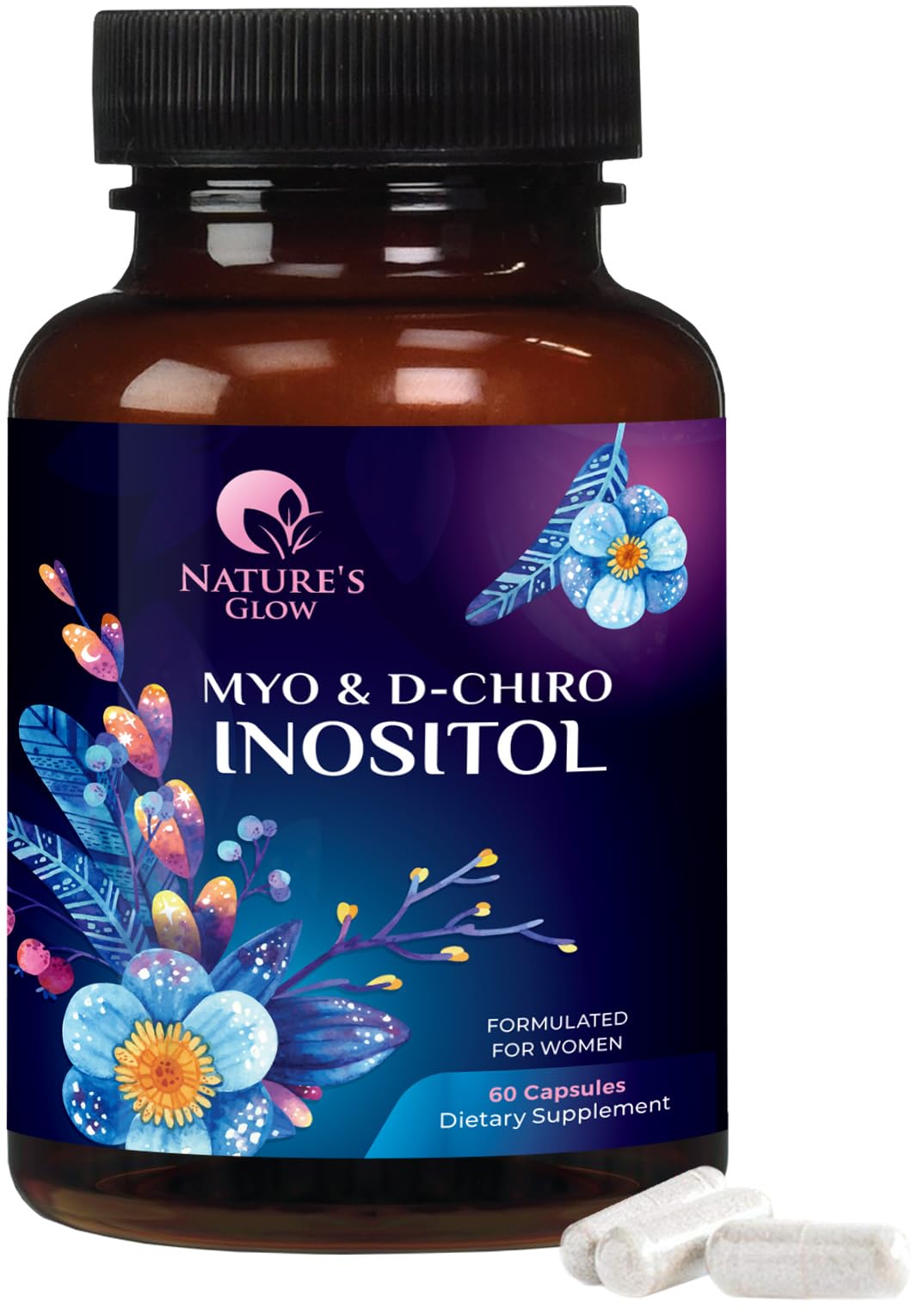 Nature's Glow botella con la fórmula 40:1 para apoyo hormonal natural