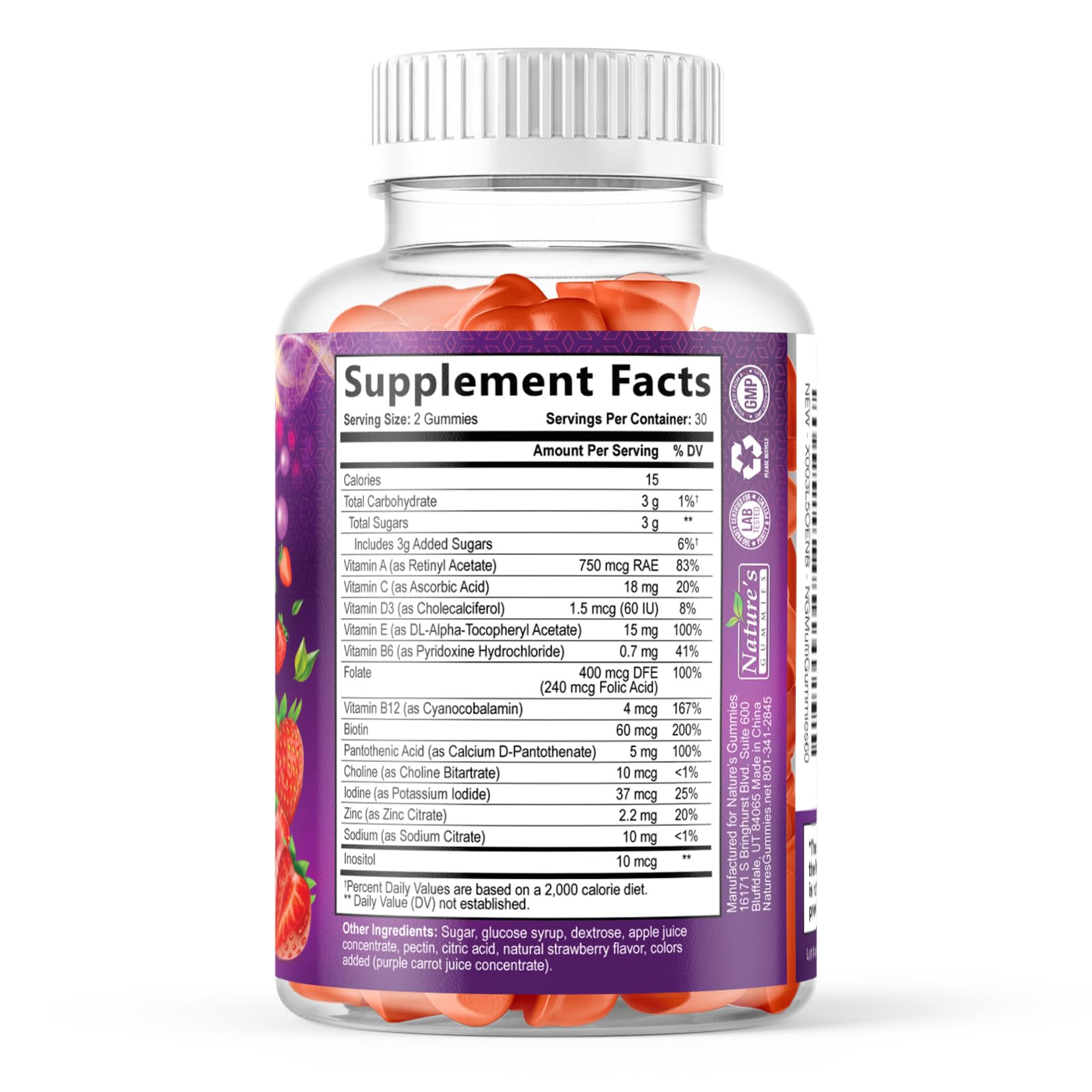 Nature's Gummies combinación de nutrientes para energía e inmunidad.