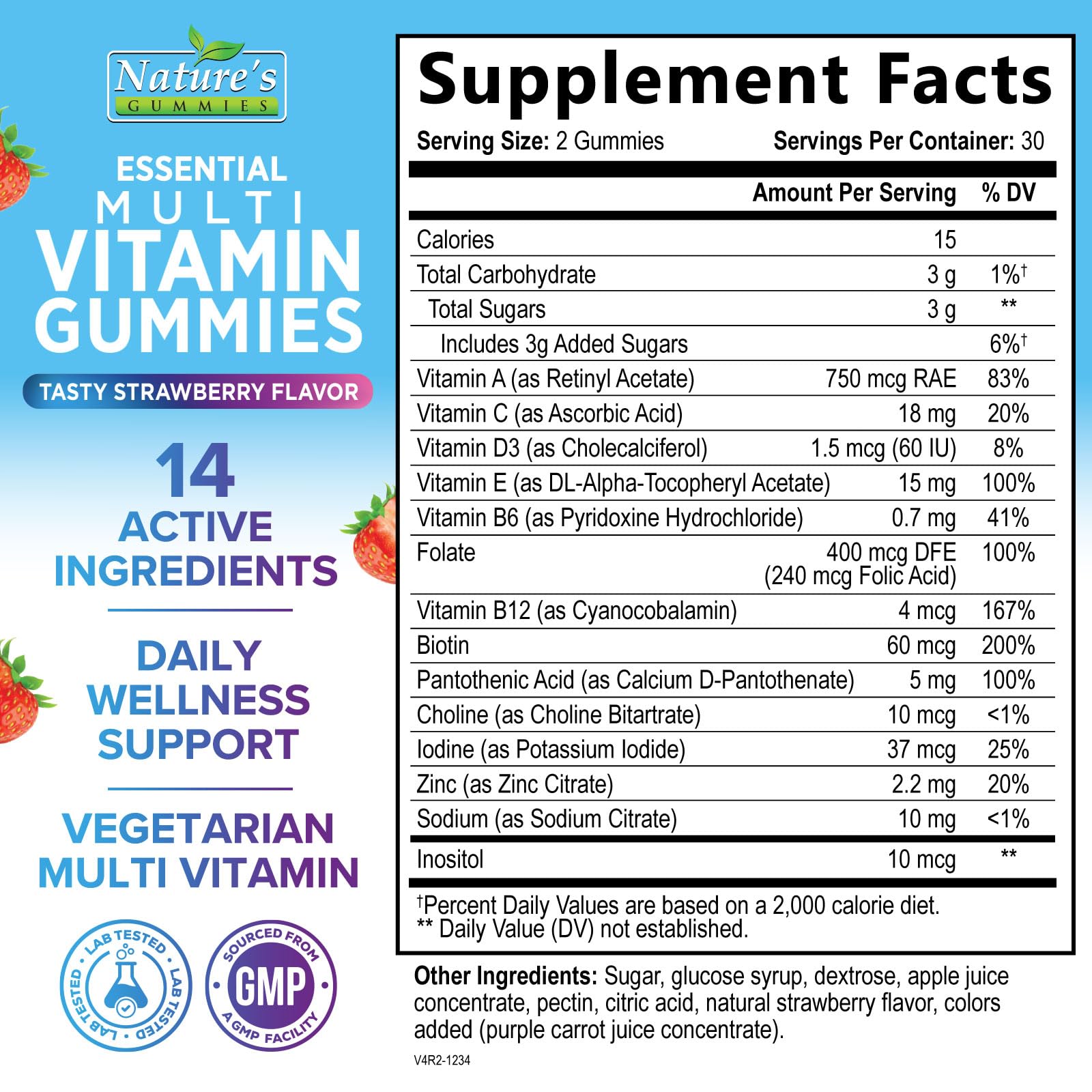 Nature's Gummies gomitas multivitaminicas, textura deliciosa para incorporar habitualmente.