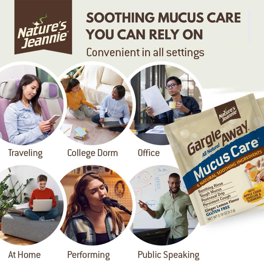 Ingredientes naturales de Nature's Jeannie Gargle Away: sal Himalaya miel vinagre manzana