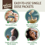Nature's Jeannie Gargle Away: ingredientes naturales como sal del Himalaya y miel.