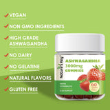 Nature's Key Ashwagandha Gummies: aptas para dietas sin gluten y sin gelatina.