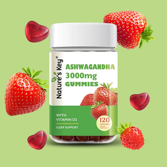 Nature's Key Ashwagandha Gummies textura gomosa para masticar con sabor a fresa