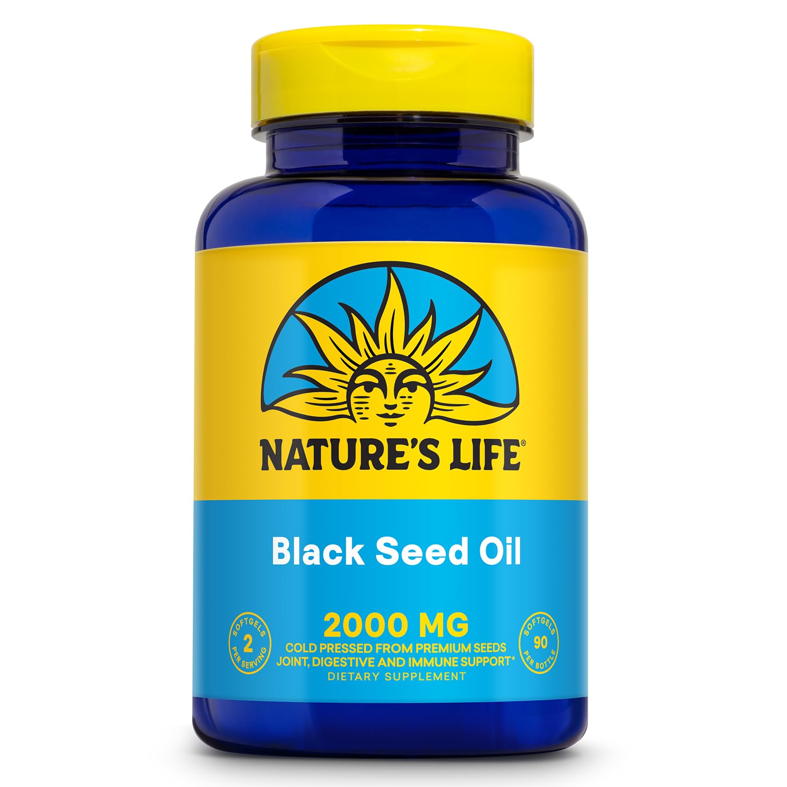 Nature's Life Aceite de Semilla Negra 2000mg en botella para uso diario