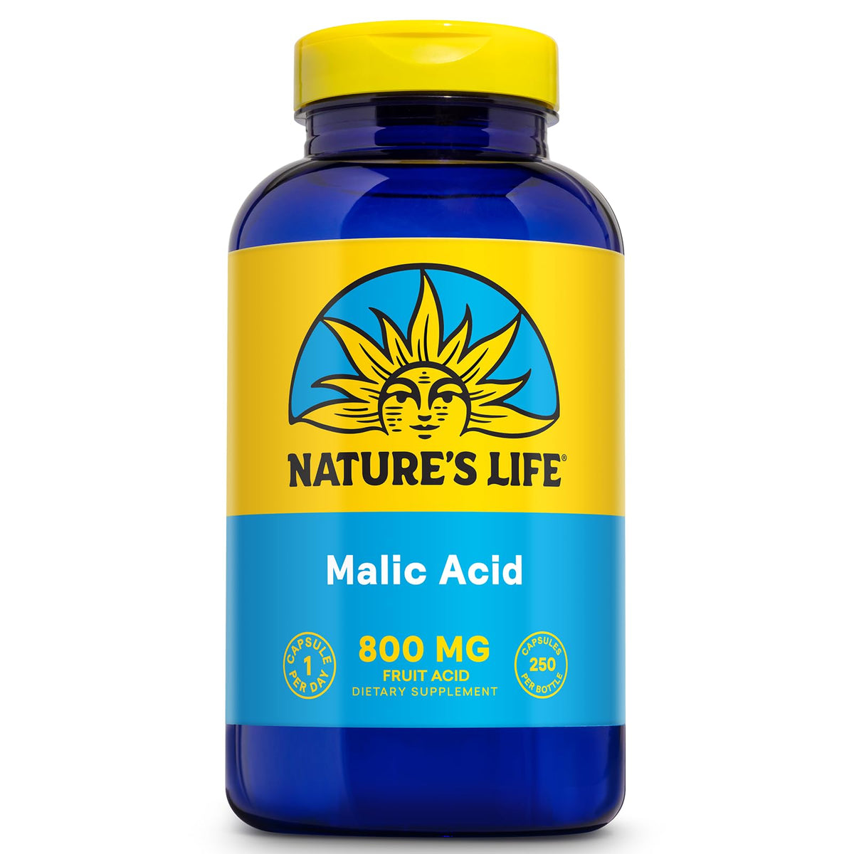 Nature's Life ácido málico 800 mg – bote, apoyo de energía diaria.