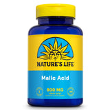 Nature's Life Ácido Málico 800 mg: botella de cápsulas para energía sostenida.