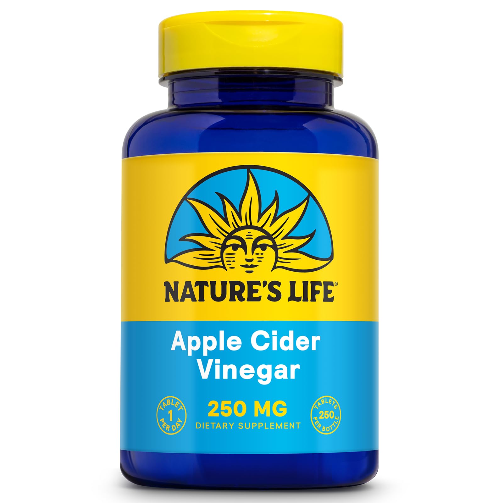 Nature's Life ACV tabletas 250 mg en bote para apoyo digestivo