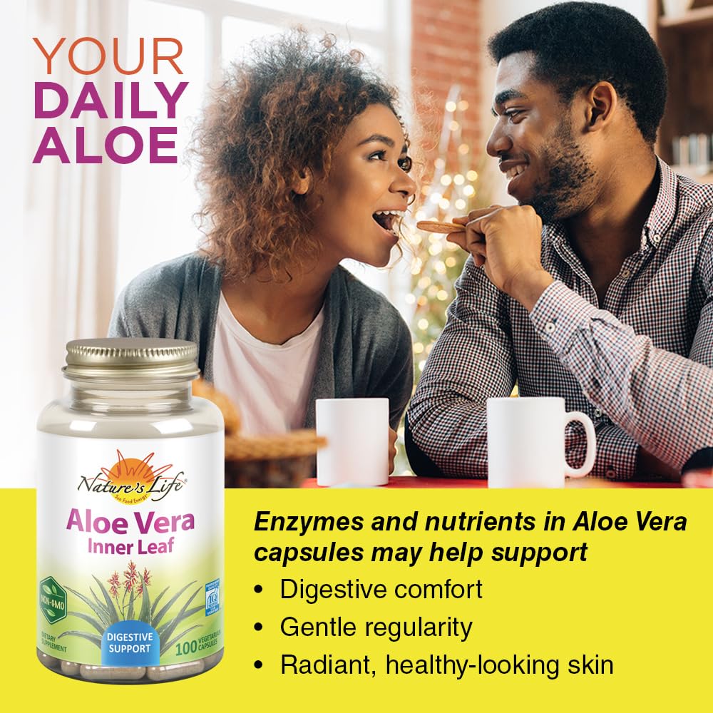 Nature's Life Aloe Vera piel radiante gracias a aminoácidos y antioxidantes