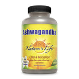 Nature's Life ashwagandha cápsulas en frasco para relajación diaria