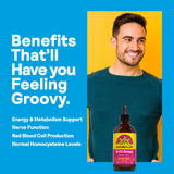 Nature's Life B12 Drops etiqueta visible: enfoque en calidad GMP y pureza