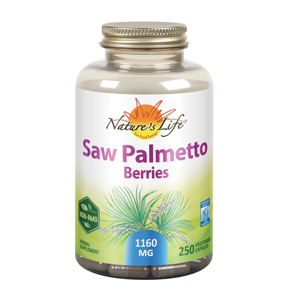 Nature's Life Bayas Palmetto frasco de capsulas para uso diario
