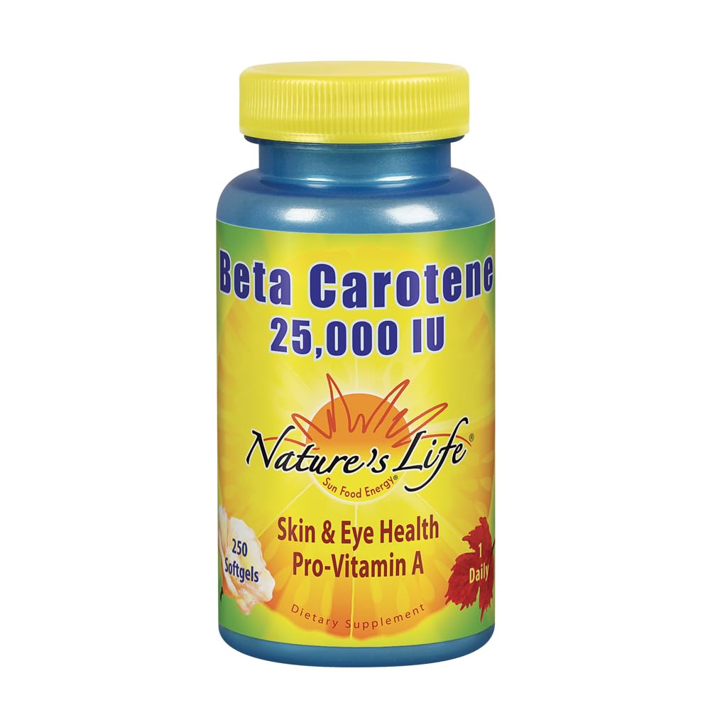 Nature's Life Betacaroteno 25,000 UI: cápsulas para piel y ojos saludables