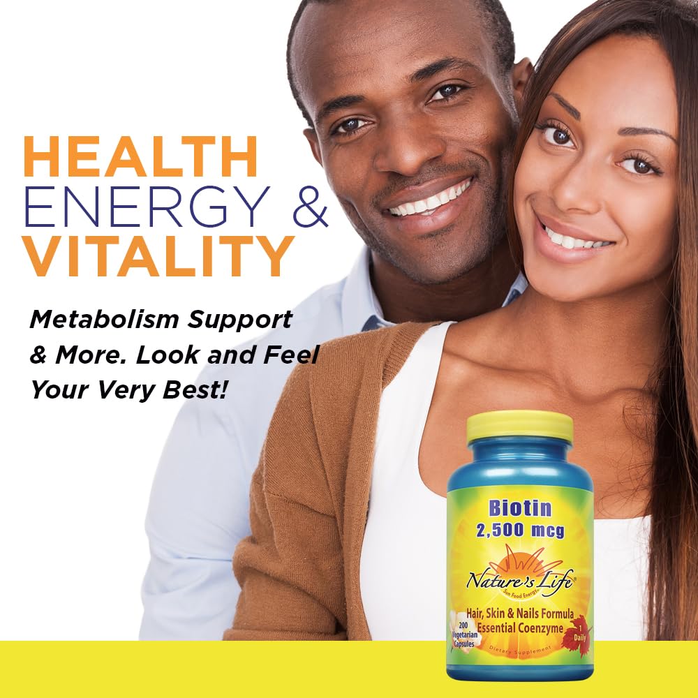 Nature's Life Biotina 2500mcg uñas más fuertes y resistentes.