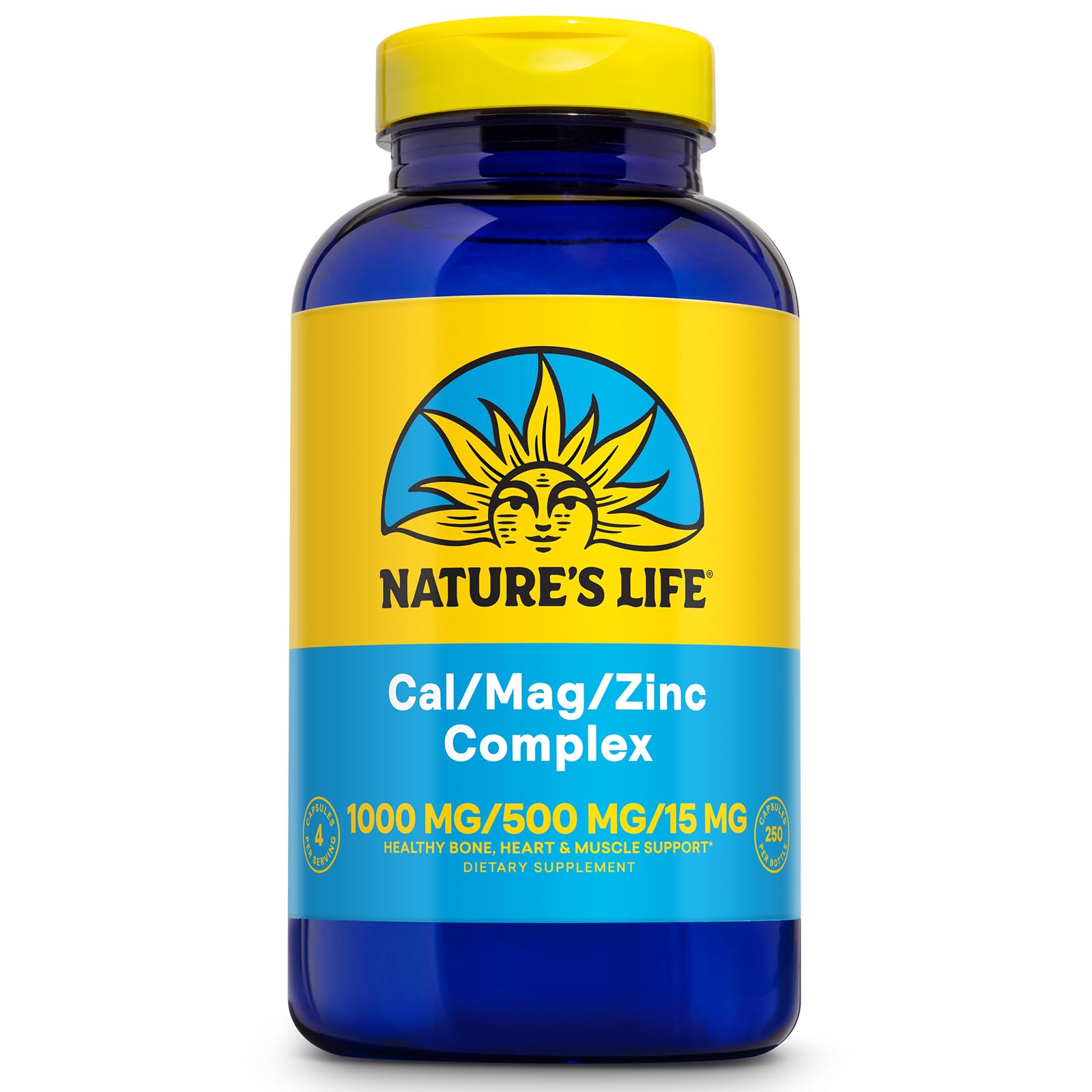 Nature's Life Cal Mag Zinc cápsulas, apoyo diario para huesos y dientes