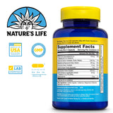 Nature's Life Cal Mag Zinc Complex botella de dosis diarias facilita la toma regular.