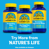 Nature's Life Cal Mag Zinc Complex primer plano para absorción mineral eficiente.