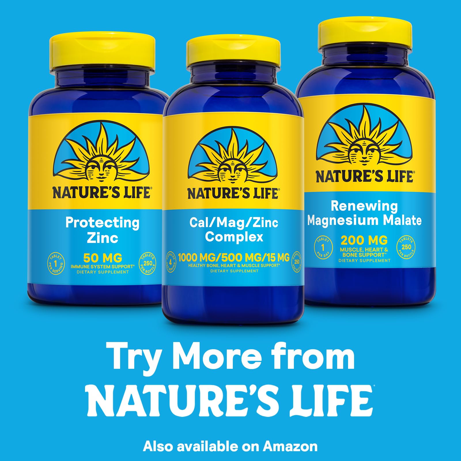 Nature's Life Cal Mag Zinc ingredientes clave fortalecen huesos y dientes