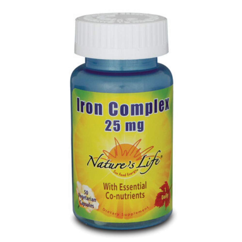 Nature's Life Complejo de Hierro, botella, apoyo para energía diaria de forma natural
