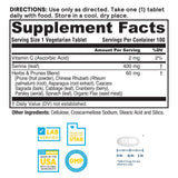 Nature's Life Herbs & Prunes: primer plano de ciruelas pasa, fibra natural.