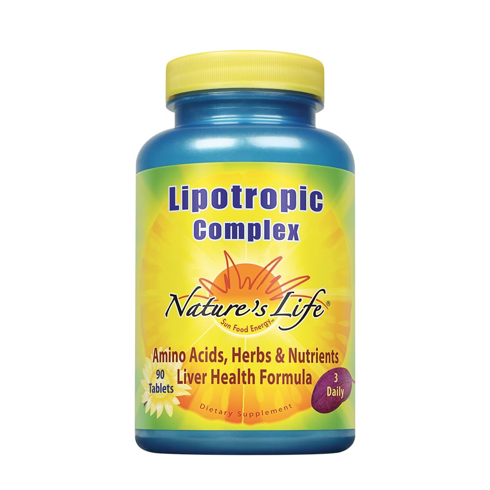 Nature's Life Lipotropic Complex, botella, tabletas vegetarianas para apoyar el metabolismo de grasas.