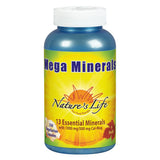 Nature's Life Mega Minerals cápsulas vegetarianas para apoyo nutricional diario.