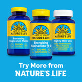Nature's Life niacinamida 500 mg energizante: porciones para uso diario.