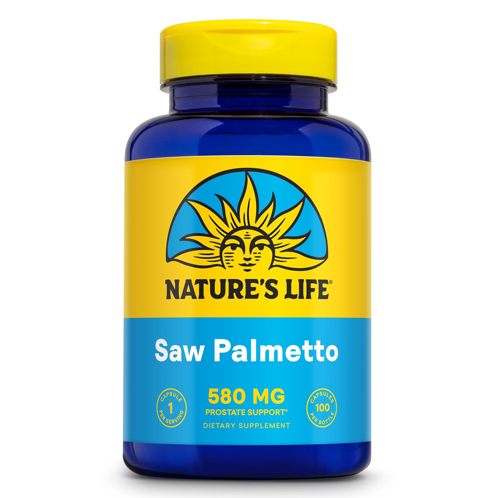 Nature's Life Saw Palmetto para hombres: cápsulas para apoyo prostático y urinario