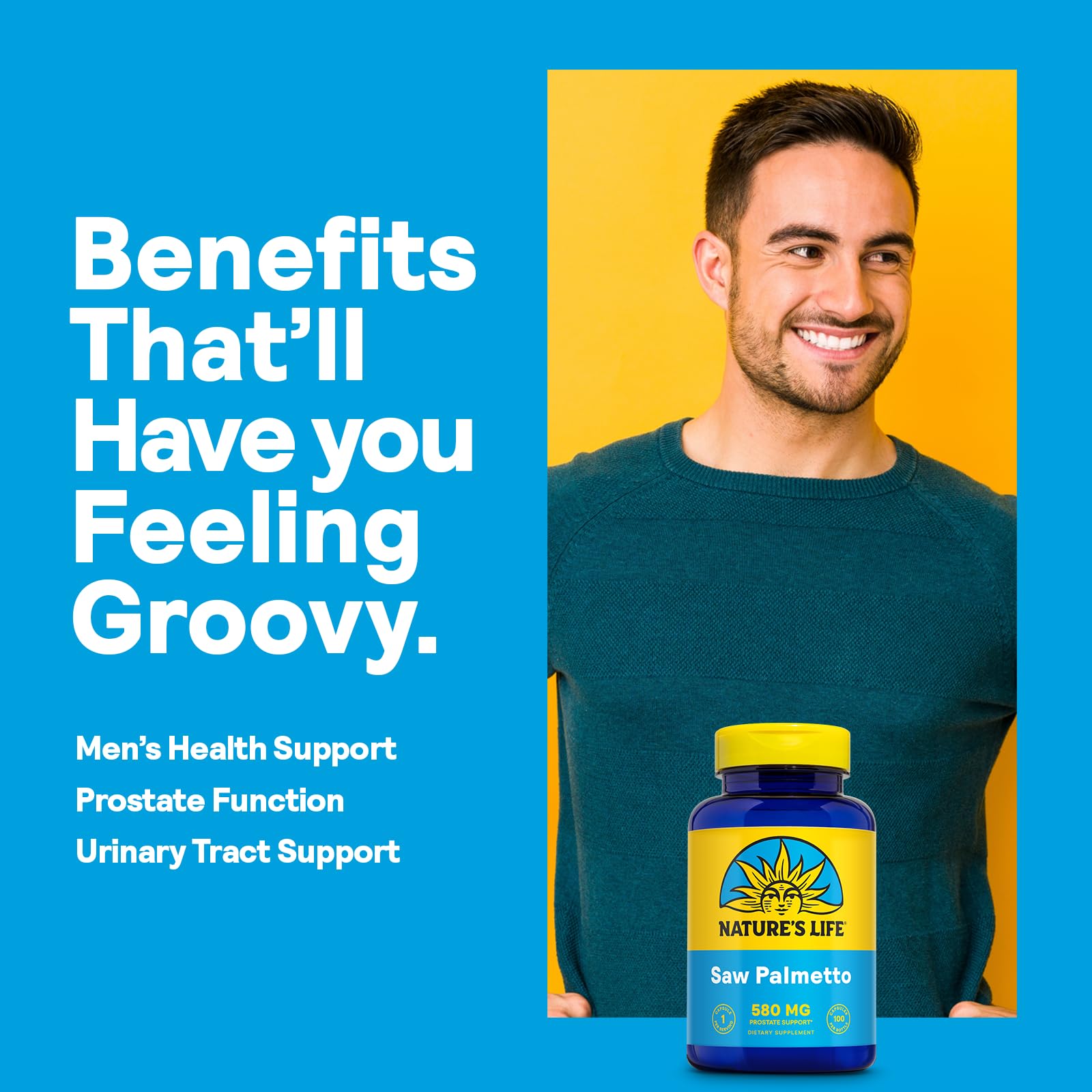Nature's Life Saw Palmetto para hombres: etiqueta informativa de producto