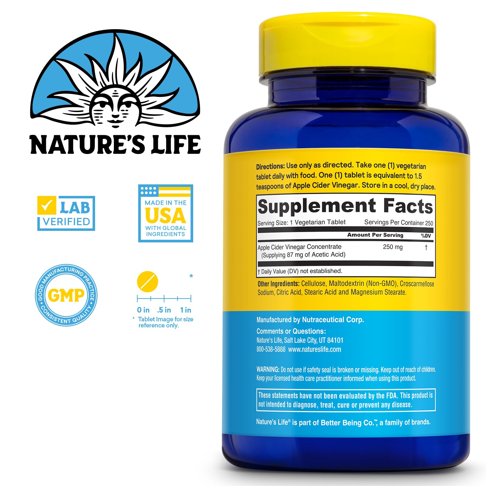 Tabletas ACV para detox y bienestar digestivo de Nature's Life