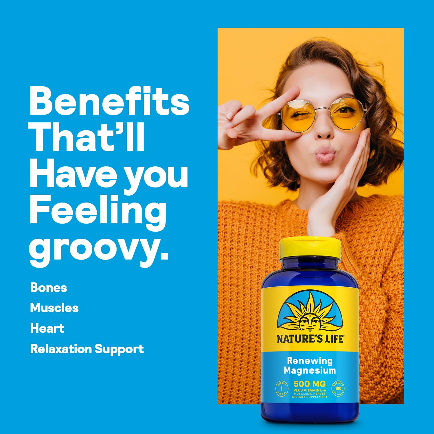 Nature's Life vitamina B6 5 mg para apoyo nervioso y muscular